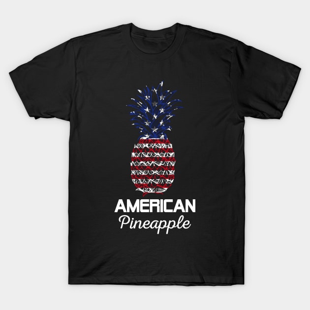 American Pineapple America Flag 4th July T-Shirt by Terryeare